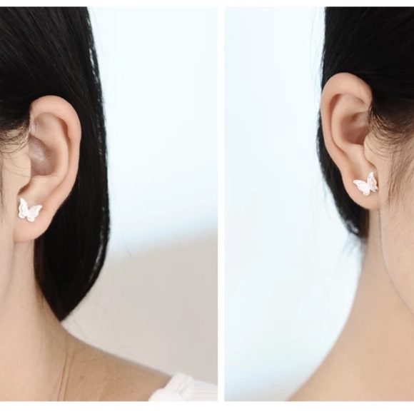 Sterling Silver 925 Butterfly 🦋 Stud Earrings - Picture 3 of 6